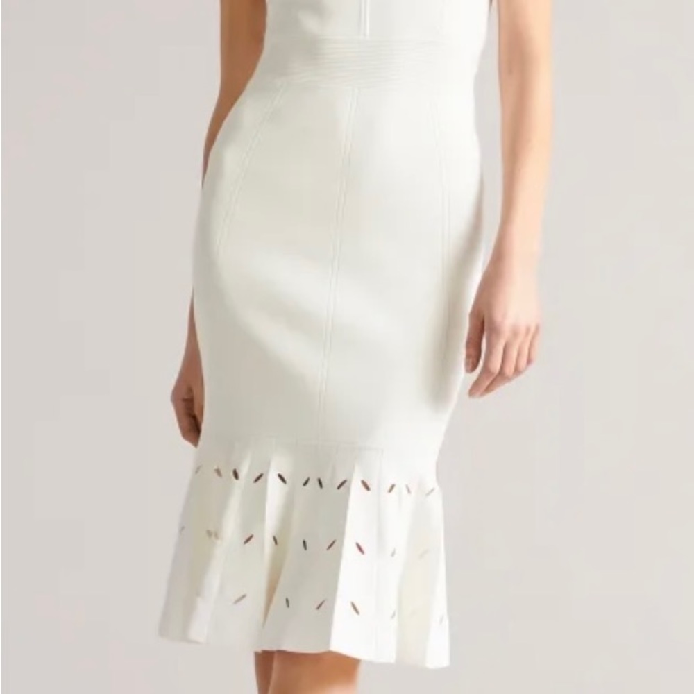 Worn once white cream Ted Baker knit midi dress